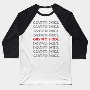 Crypto HODL Typography (red) Baseball T-Shirt